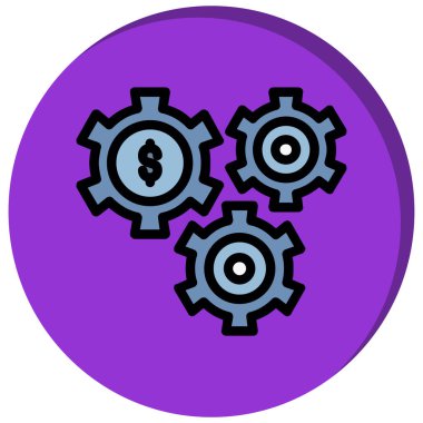 madeni para vektör simgesine sahip dişli.