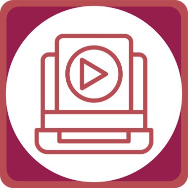 video işaretli bilgisayar ekranı, web vektör simgesi