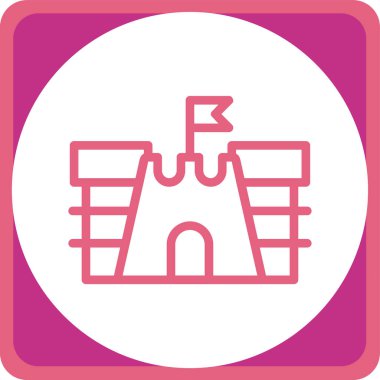 Bir bina simgesinin vektör illüstrasyonu