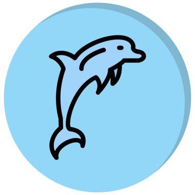 Beyaz arka planda izole edilmiş ana hatlı balina simgesi. deniz sembolü