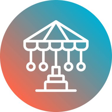 Taslak biçimli izole edilmiş vektör illüstrasyonunda lunapark atlıkarınca simgesi