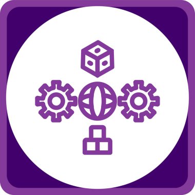 dişliler düz vektör simgesi