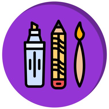 fırça boya simgesi, basit vektör illüstrasyonu