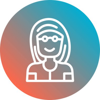 Kadın. Web simgesi basit illüstrasyon