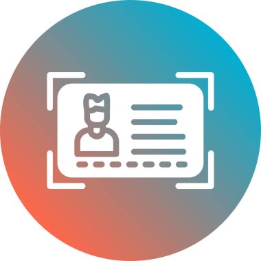 Kimlik kartı simgesi, vektör illüstrasyonu