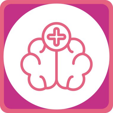 Beyin. Web simgesi basit illüstrasyon