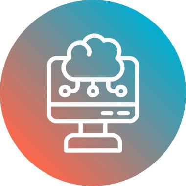 Bulut. Web simgesi basit illüstrasyon