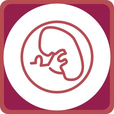 Böbrek simgesi, vektör illüstrasyonu