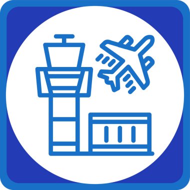 Havaalanı terminali simgesi, vektör illüstrasyonu