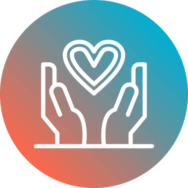 Kalp ikonu vektör illüstrasyonu