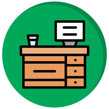 Masa. Web simgesi basit illüstrasyon