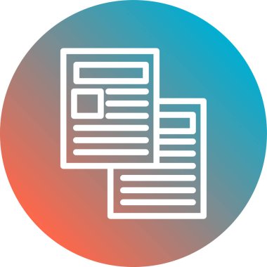 Gazete ikonu. Web için gazete vektör simgelerinin basit illüstrasyonu