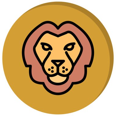 Aslan. Web simgesi vektör illüstrasyonu