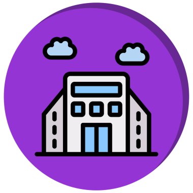 Fabrika. Web simgesi basit illüstrasyon