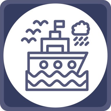 Gemi simgesi vektör illüstrasyonu