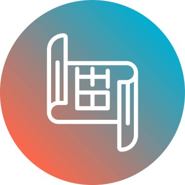 Bir otel tabelasının uzun gölge vektör simgesinin gösterimi