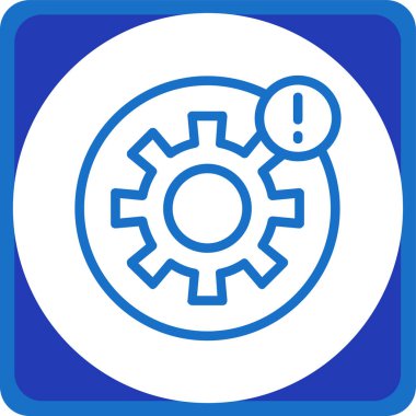 Çarklı entegrasyon düz mavi ve beyaz renkler yuvarlak pul