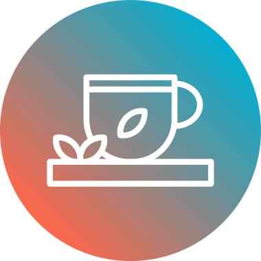 Bir fincan çay ikonu vektör çizimi tasarımı