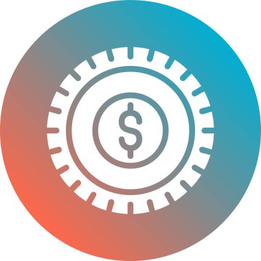 Dolar vektörü düz çizgi simgesi