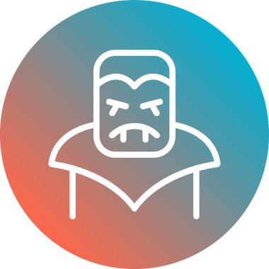 Beyaz arka planda mavi çizgi parti ikonu izole edildi. Cadılar bayramı partin kutlu olsun. Mavi daire düğmesi. vektör.