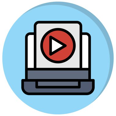 video oynatma simgesi olan dizüstü bilgisayar