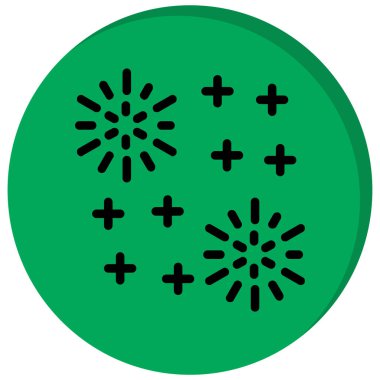 Havai fişek vektörü simgeyi yuvarladı. resim biçimi bir daire, daire, yeşil, gri renkler içinde düz simge sembolüdür..