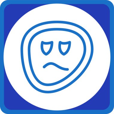 üzgün yüz simgesi, vektör illüstrasyonu