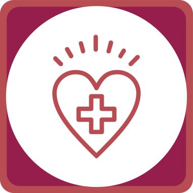 Kalp ikonu vektör illüstrasyonu