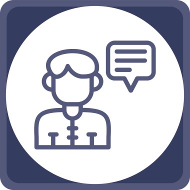 Konuş. Web simgesi basit illüstrasyon