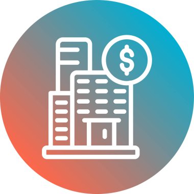 Bir bina simgesinin vektör illüstrasyonu