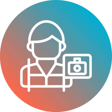 Başlık ve çerçeve vektörü içinde eşsiz bir adam