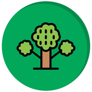 Ağaç simgesi. Web için ağaç vektör simgesinin özet çizimi