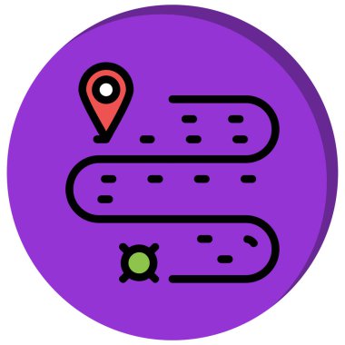 Harita konumu simgesi. Web için GPS vektör simgelerinin basit çizimi