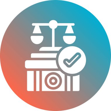 Law yassı ikon vektör illüstrasyonu