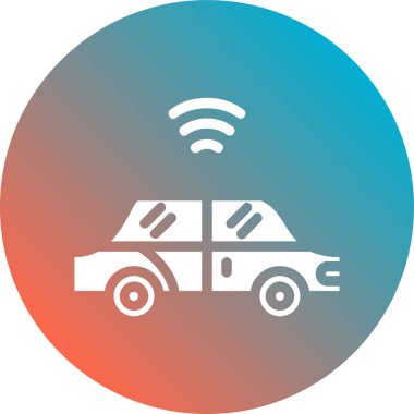 Eşsiz wifi araba çizgisi vektör simgesi