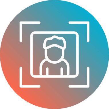 Bir çerçeve ile bir simge içinde insanın vektör illüstrasyonu