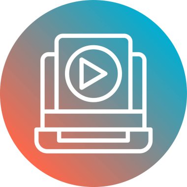 Dizüstü bilgisayar simgesi vektör çizimi