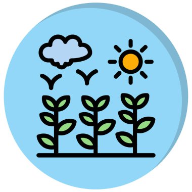 Doğa simgesinin vektör illüstrasyonu