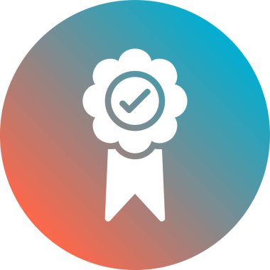 Ödül rozeti ikonu vektörü. İnce çizgi işareti. izole edilmiş resim çizimi