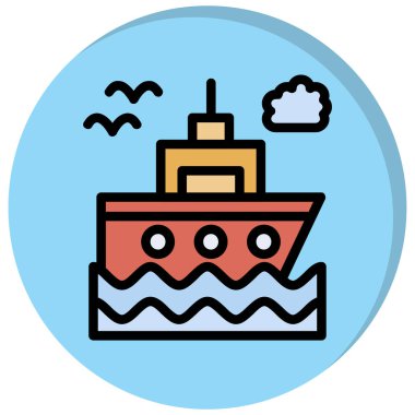 Gemi. Web simgesi basit illüstrasyon