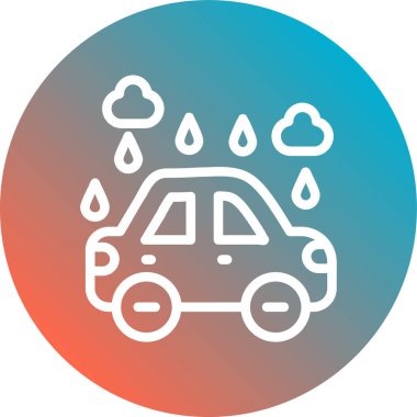 Bir araba simgesinin vektör illüstrasyonu