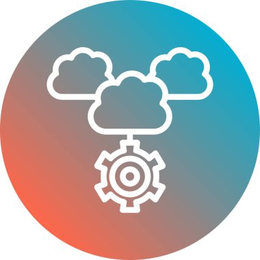 Bulut hesaplama simgesi vektör illüstrasyonu