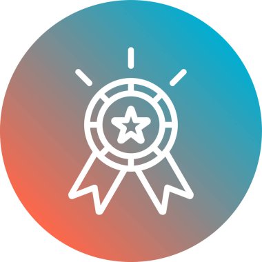 Madalya ikon vektör illüstrasyonu