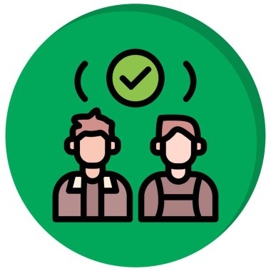 takım çalışması simgesi renk ana hatları vektörü