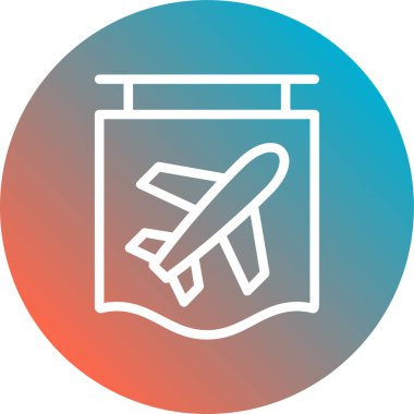 Vektör illüstrasyonu, uçak simgesi biçimi