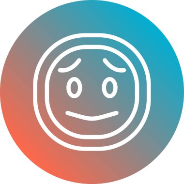 Düz biçimli, yüz ifadesi olan vektör simgesi çizimi