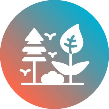 Yuvarlak simgeli bir ağacın vektör çizimi