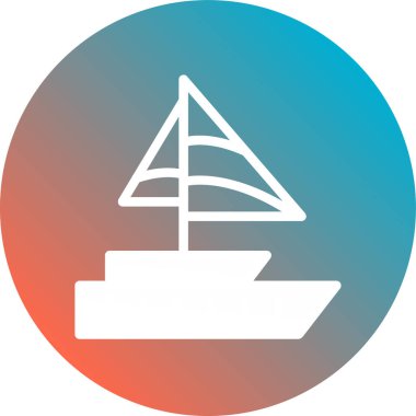 Gemi simgesi vektör illüstrasyonu