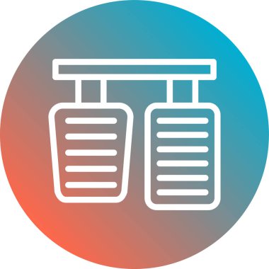 Benzersiz tıbbi çanta vektör çizgisi simgesi