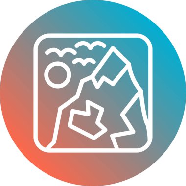 güzel manzara kabartma vektör simgesi